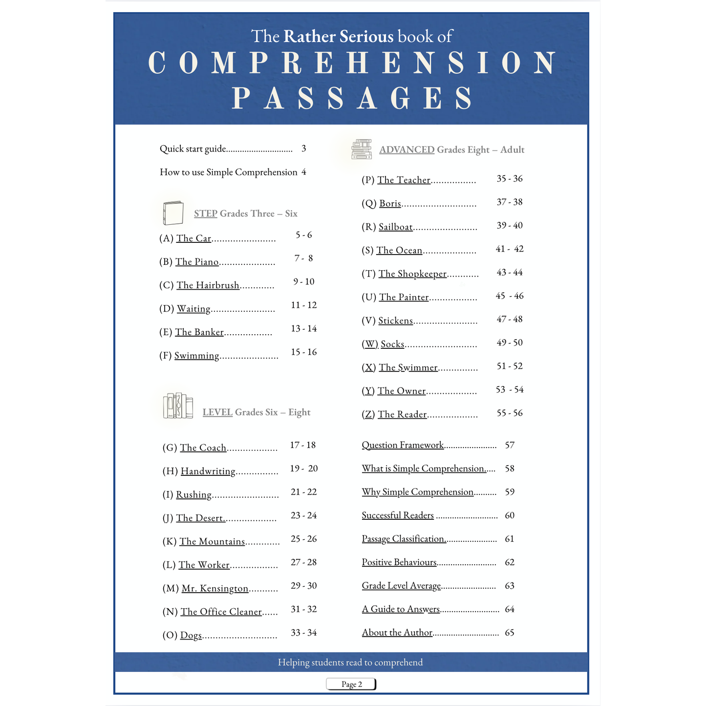 Free Sample | 2nd Edition | The Rather Serious Book of Comprehension Passages