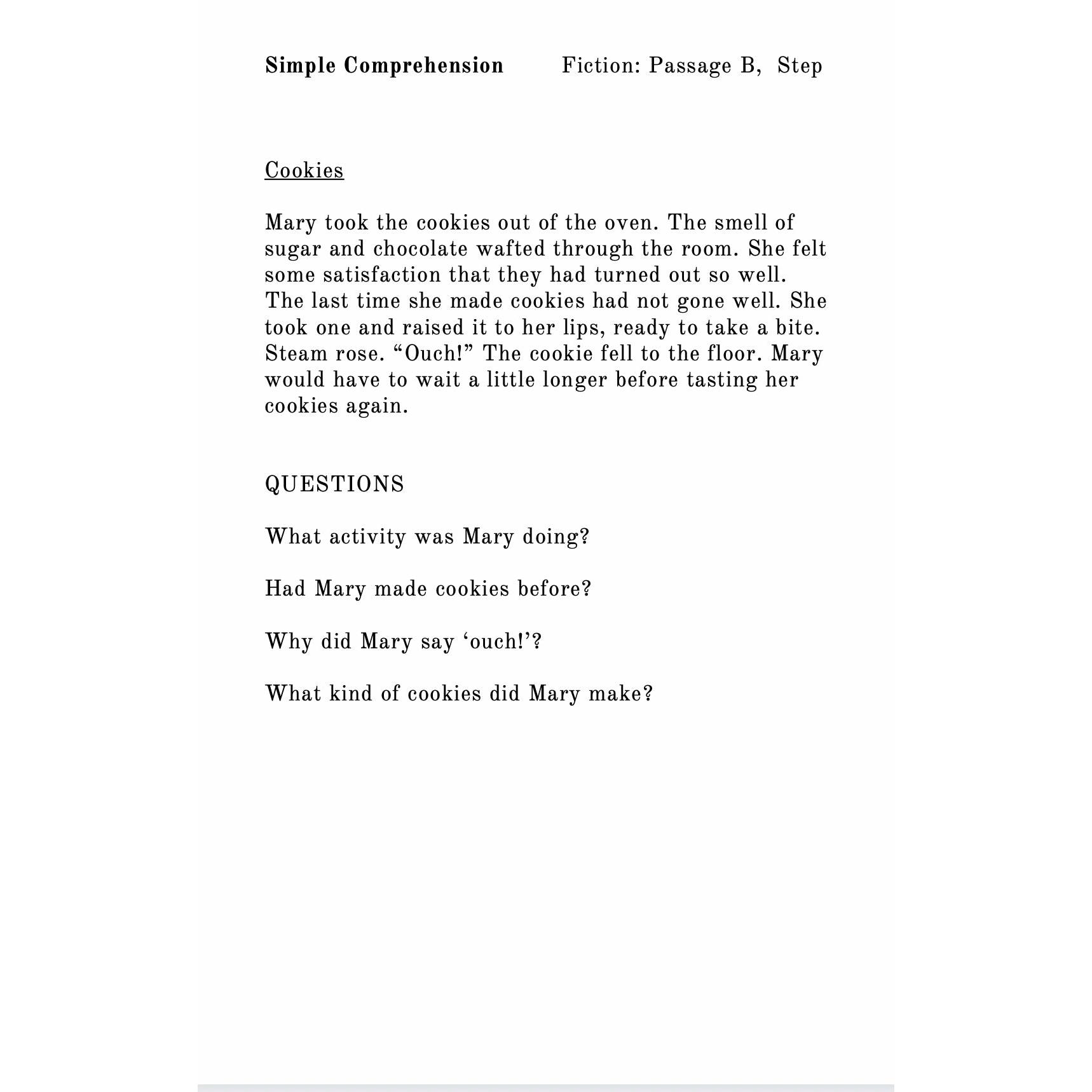 Comprehension Passages Book | Improve Reading Skills - Simple Comprehension